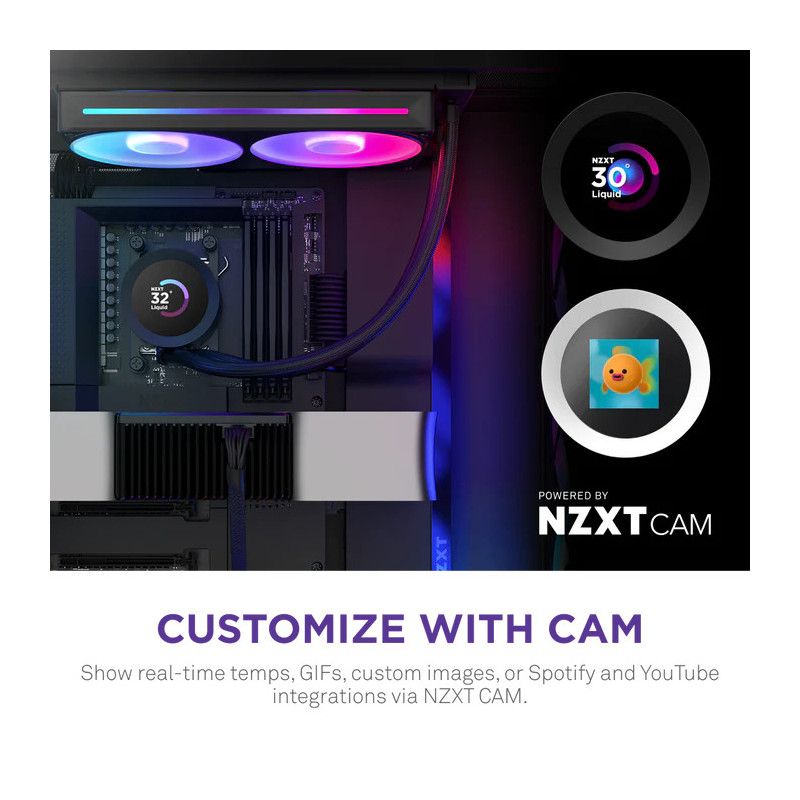 NZXT Kraken Plus RGB 240 Processeur Refroidisseur de liquide tout-en-un 12 cm Noir · Watercooling · Informat Systems Stras... (image 5)