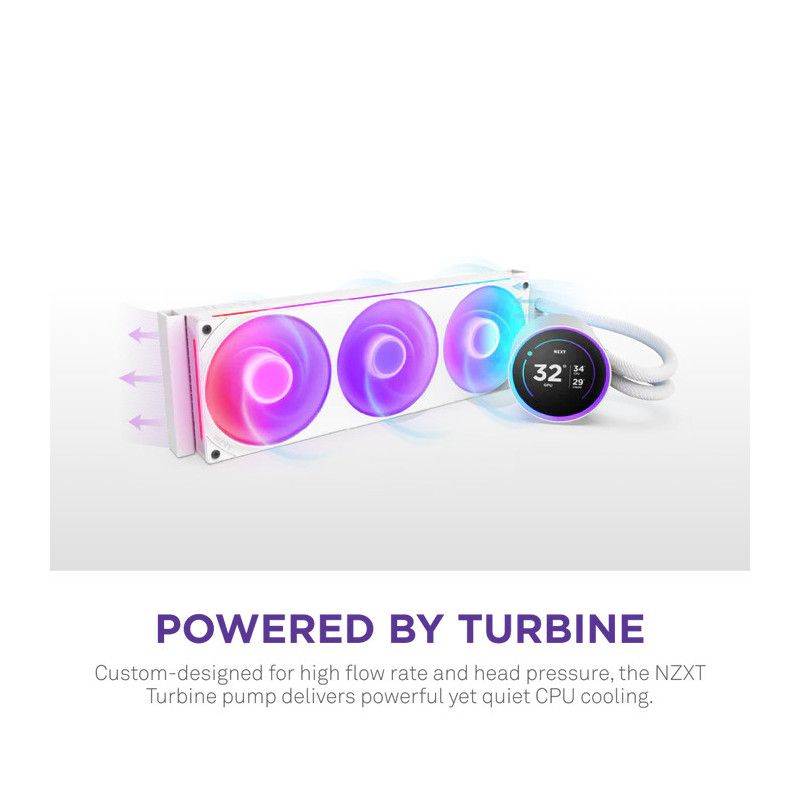 NZXT Kraken Elite 420 RGB Processeur Refroidisseur de liquide tout-en-un 14 cm Blanc 1 pièce(s) · Watercooling · Informat ... (image 2)