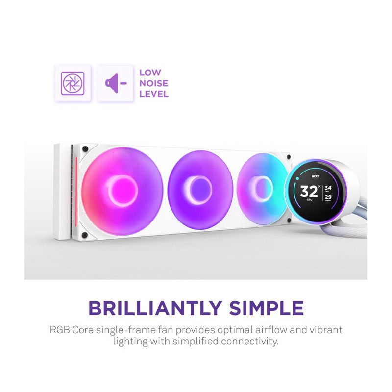 NZXT Kraken Elite 420 RGB Processeur Refroidisseur de liquide tout-en-un 14 cm Blanc 1 pièce(s) · Watercooling · Informat ... (image 6)