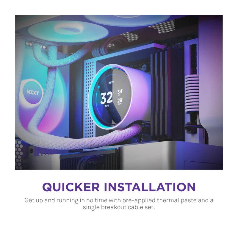 NZXT Kraken Elite 420 RGB Processeur Refroidisseur de liquide tout-en-un 14 cm Blanc 1 pièce(s) · Watercooling · Informat ... (image 8)