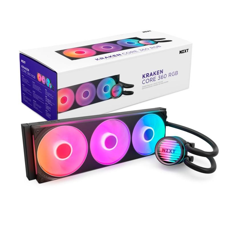 NZXT Kraken Core 360 RGB Processeur Kit de refroidissement du liquide 12 cm Noir 1 pièce(s) · Watercooling · Informat Syst... (image 2)