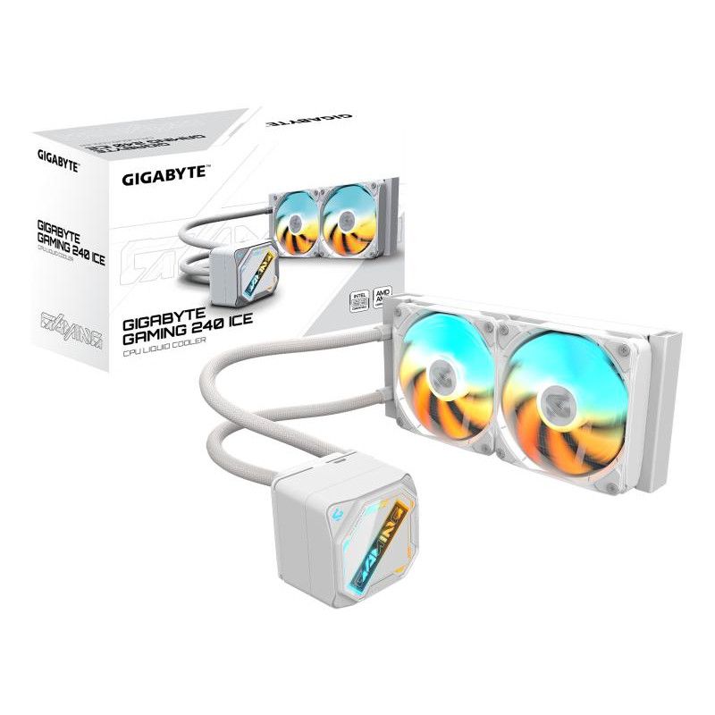 GIGABYTE GAMING 240 ICE Refroidisseur Liquide pour CPU - 2x120mm Ventilateurs ARGB, mécanisme d?emboîtement coulissant, DA...