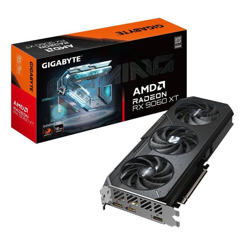 GIGABYTE Radeon RX 9060 XT GAMING 16G Carte Graphique - 16GB GDDR6, 128bit, PCI-E 5.0, 3230 MHz Fréquence du c?ur, 2 x Dis...