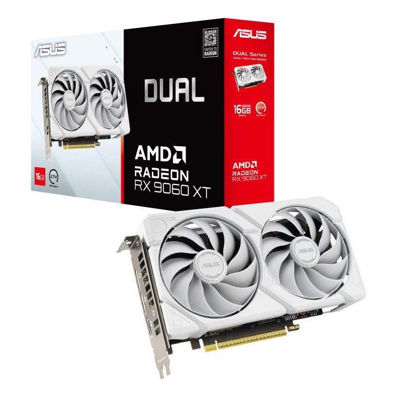 ASUS Dual -RX9060XT-16G-WHITE AMD Radeon RX 9060 XT 16 Go GDDR6 · Cartes graphiques · Informat Systems Strasbourg (image 15)