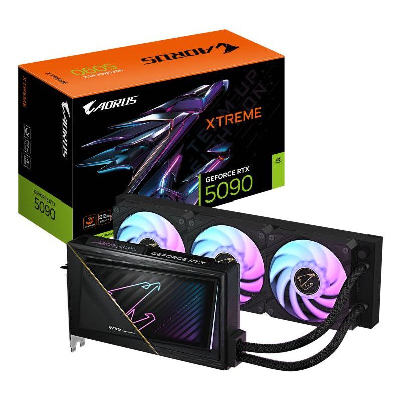 GIGABYTE AORUS GeForce RTX 5090 XTREME WATERFORCE 32G Carte Graphique - 32 Go GDDR7, 512 bits, PCI-E 5.0, 2655 MHz Fréquen...