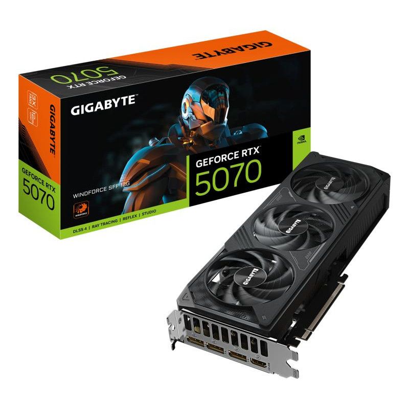 GIGABYTE GeForce RTX 5070 WINDFORCE SFF 12G Carte graphique - 12 Go GDDR7, 192 bits, PCI-E 5.0, Fréquence du c?ur 2512 MHz...