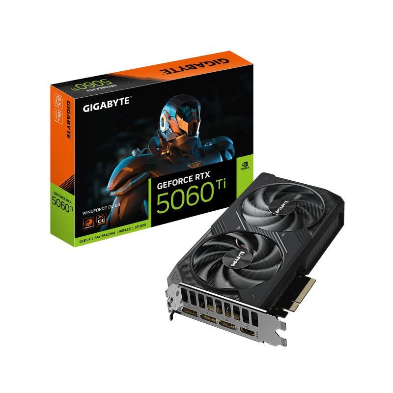 GIGABYTE GeForce RTX 5060 Ti WINDFORCE OC 8G Carte Graphique ? 8 Go GDDR7, 128 bits, PCI-E 5.0, 2587 MHz Fréquence du proc...