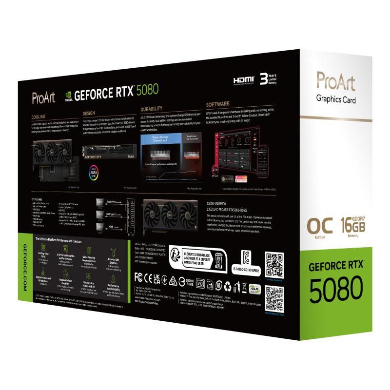 ASUS ProArt -RTX5080-O16G NVIDIA GeForce RTX 5080 16 Go GDDR7 · Cartes graphiques · Informat Systems Strasbourg (image 16)