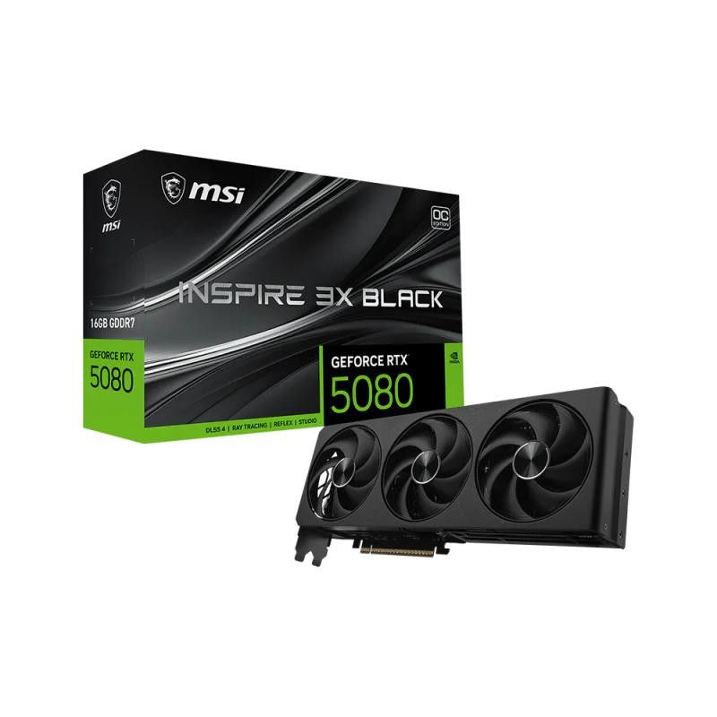 MSI GeForce RTX 5080 16G INSPIRE 3X OC BLACK NVIDIA 16 Go GDDR7 · Cartes graphiques · Informat Systems Strasbourg