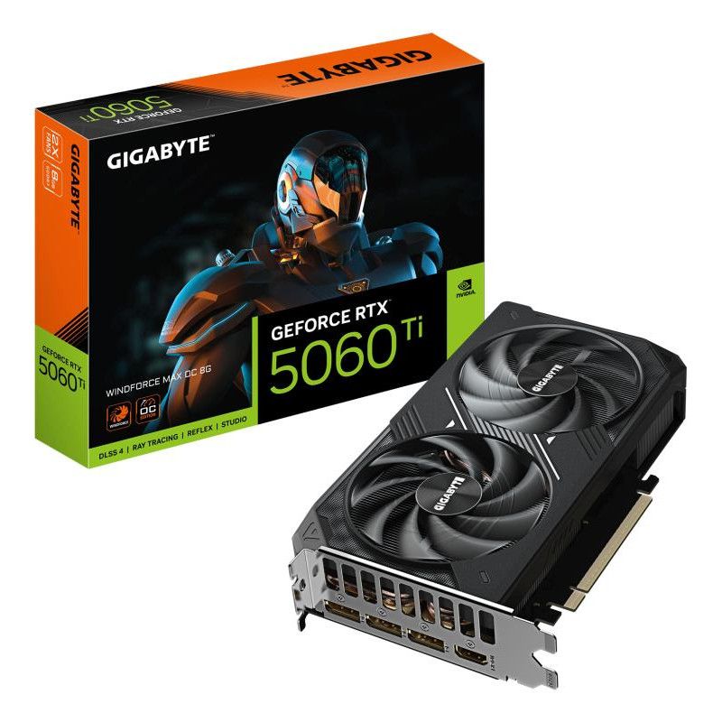 GIGABYTE GeForce RTX 5060 Ti WINDFORCE MAX 8G Carte Graphique ? 8 Go GDDR7, 128 bits, PCI Express 5.0 x8, 2572 MHz Fréquen...