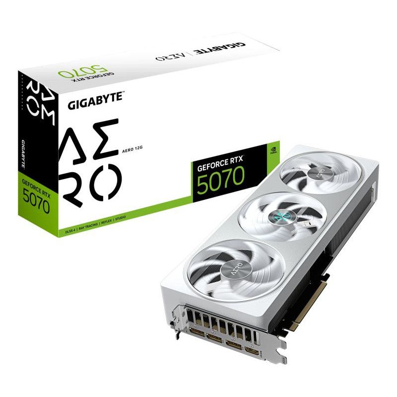 GIGABYTE GeForce RTX 5070 AERO 12G Carte Graphique ? 12 Go GDDR7, 192 bits, PCI-E 5.0, 2512 MHz Fréquence du processeur, 3...