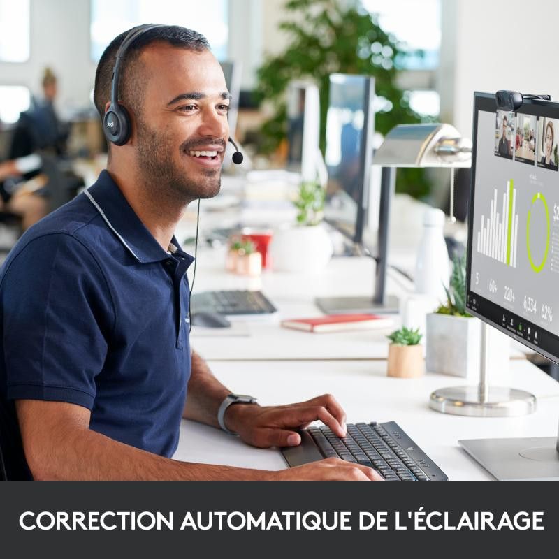 Logitech C270 HD webcam 3 MP 1280 x 720 pixels USB Gris, Gris foncé · Informat Systems Strasbourg (image 11)