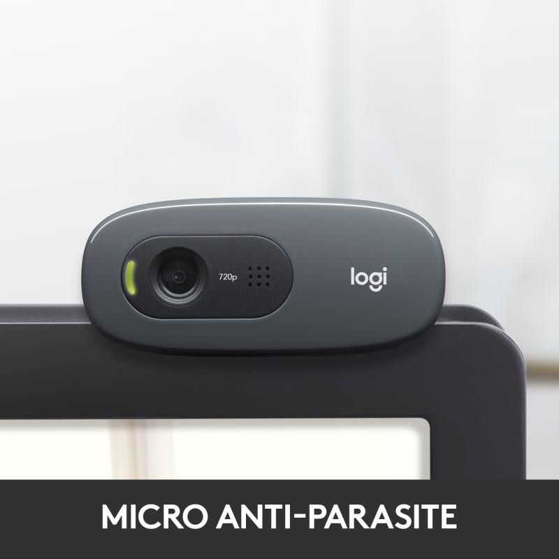 Logitech C270 HD webcam 3 MP 1280 x 720 pixels USB Gris, Gris foncé · Informat Systems Strasbourg (image 10)