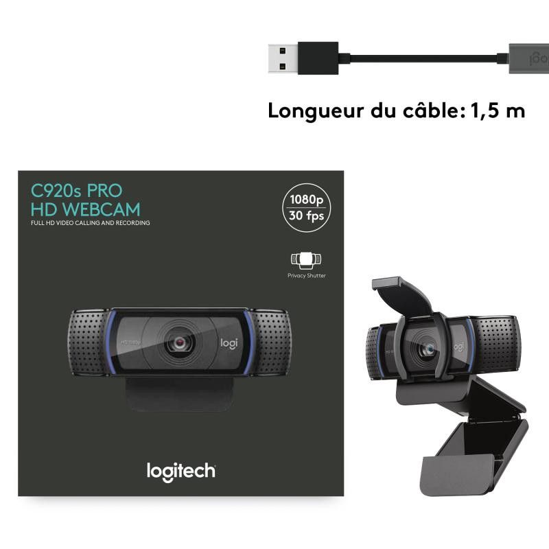 Logitech HD PRO Webcam C920S Noir *960-001252 · Informat Systems Strasbourg (image 17)