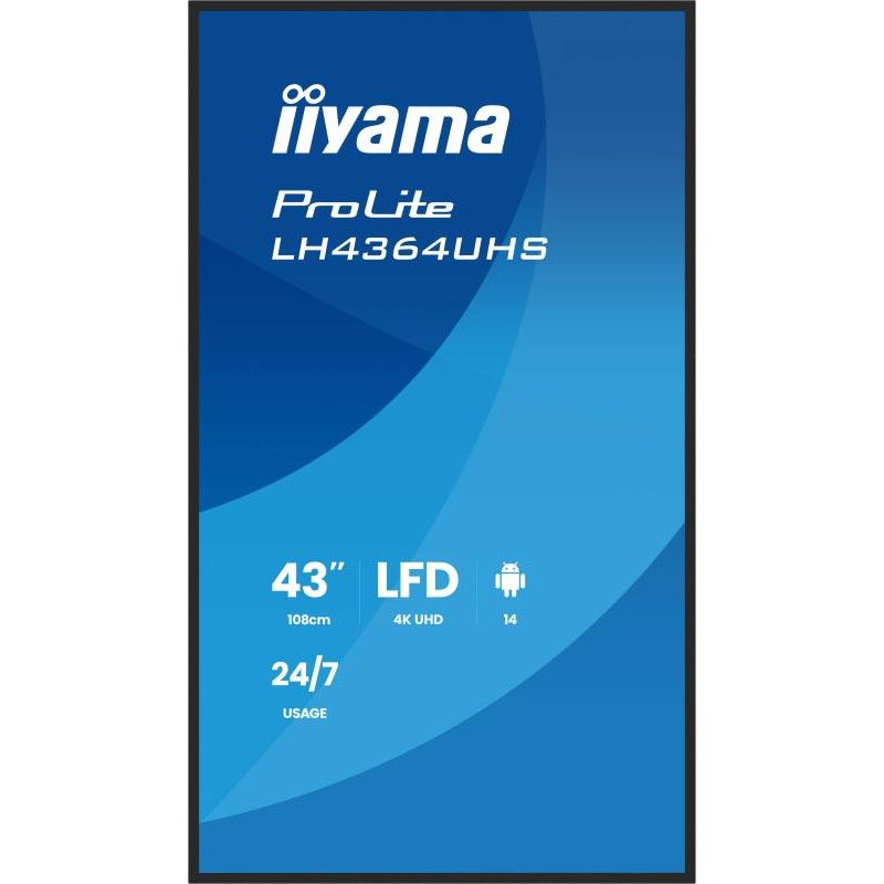 iiyama LH4364UHS-B1AG Écran d'affichage dynamique Écran plat de signalisation numérique 109,2 cm (43") LED Wifi 500 cd/m² ... (image 3)
