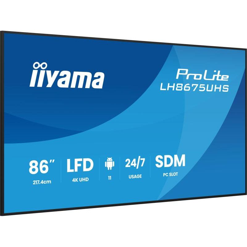 iiyama LH8675UHS-B2AG Écran d'affichage dynamique Écran plat de signalisation numérique 2,17 m (85.6") LCD Wifi 500 cd/m² ... (image 4)