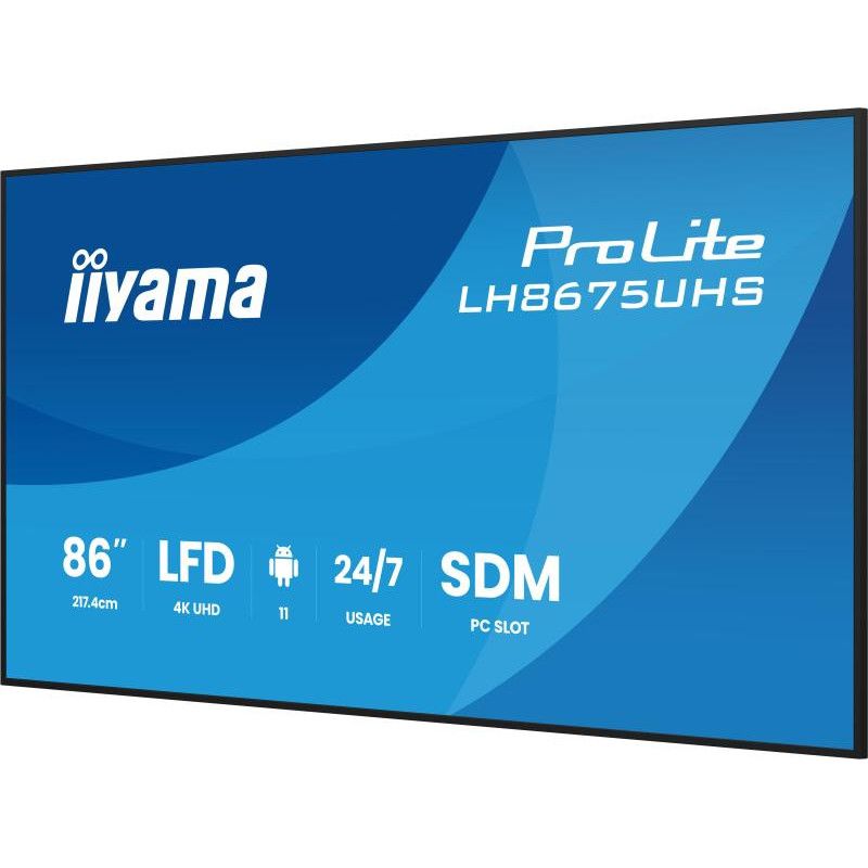 iiyama LH8675UHS-B2AG Écran d'affichage dynamique Écran plat de signalisation numérique 2,17 m (85.6") LCD Wifi 500 cd/m² ... (image 7)