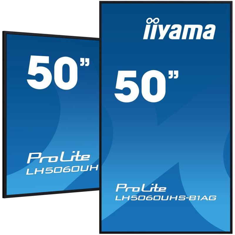 iiyama LH5060UHS-B1AG Écran d'affichage dynamique Carte A numérique 125,7 cm (49.5") LED Wifi 500 cd/m² 4K Ultra HD Noir I...
