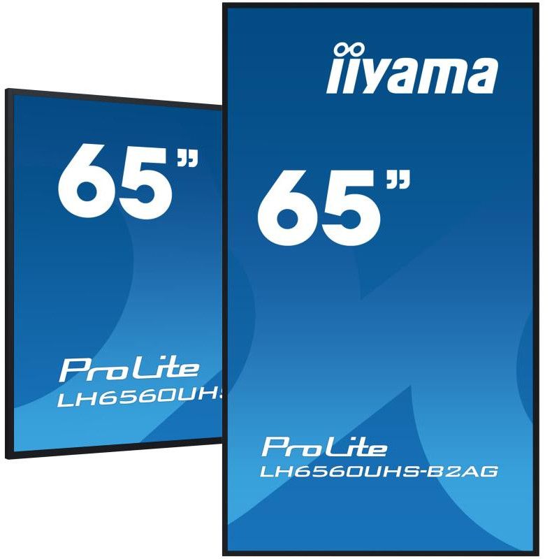 iiyama LH6560UHS-B2AG Écran d'affichage dynamique Carte A numérique 163,8 cm (64.5") LED Wifi 500 cd/m² 4K Ultra HD Noir I...