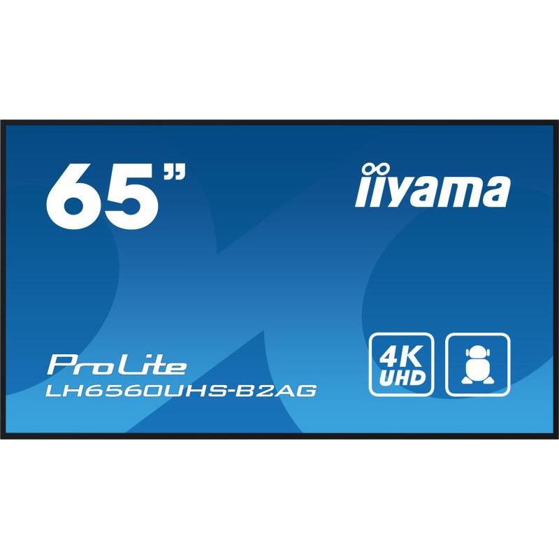 iiyama LH6560UHS-B2AG Écran d'affichage dynamique Carte A numérique 163,8 cm (64.5") LED Wifi 500 cd/m² 4K Ultra HD Noir I... (image 2)