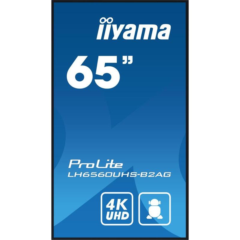 iiyama LH6560UHS-B2AG Écran d'affichage dynamique Carte A numérique 163,8 cm (64.5") LED Wifi 500 cd/m² 4K Ultra HD Noir I... (image 3)